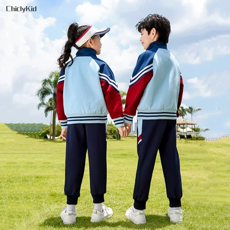 Children School Uniforms Girls Colorant Jacket Polo Shirt Pants Boys Sport Coat Outfit Kids Outwear Toddler Students Clothes Set - Image 6