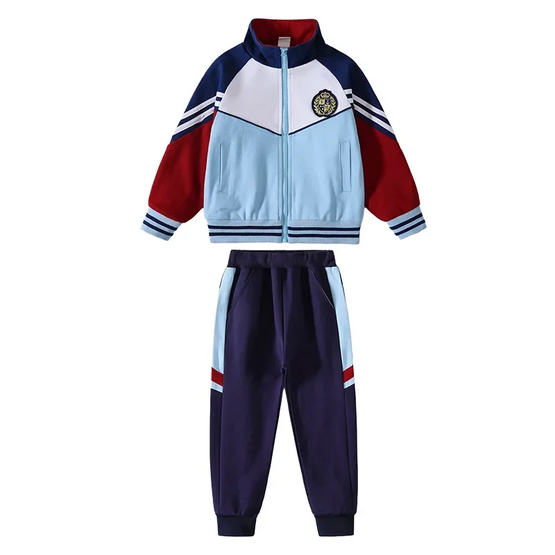 Children School Uniforms Girls Colorant Jacket Polo Shirt Pants Boys Sport Coat Outfit Kids Outwear Toddler Students Clothes Set - Image 5